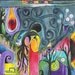 Holding Trees Captive Abstract Painting and Collage Sketchbook Art