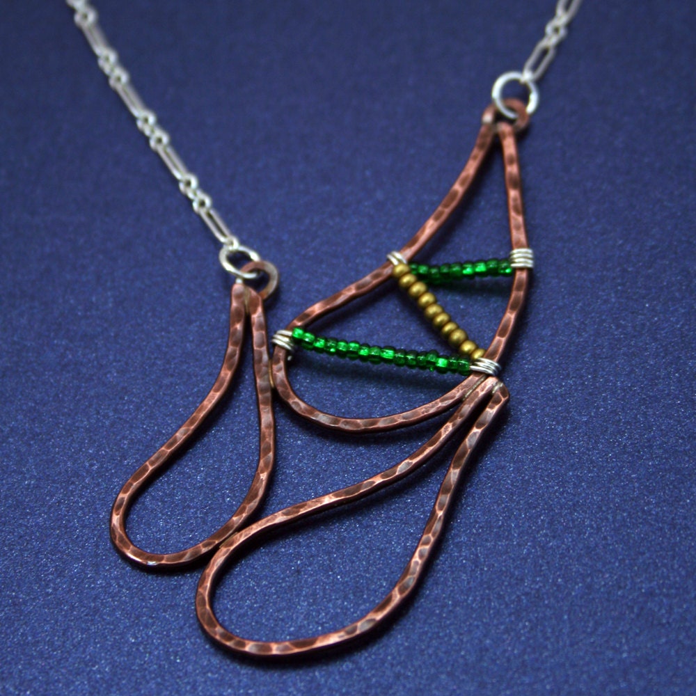 Stream - Copper and sterling necklace