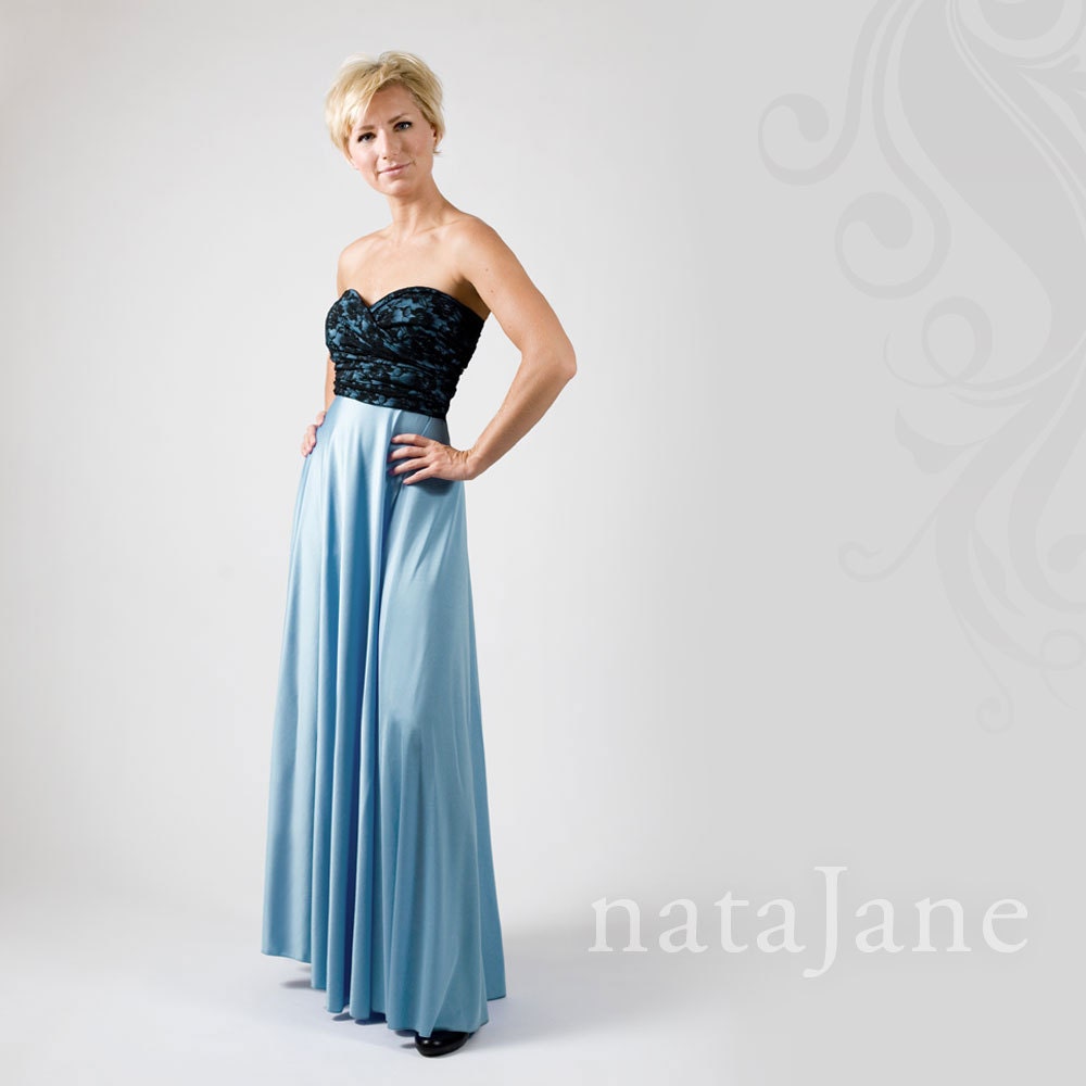 Vintage inspired Coda wrap dress with lace bodice, max length