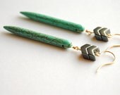 Turquoise Chevron Earrings - Handmade Jewelry - Free Shipping in the US - Summer Fashion
