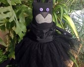 Esmeralda the HipstaKat - Urban cat doll  made from upcycled clothes