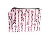 Mini Zipper Pouch / Cute Camera Bag in Pink Giraffe Print - K