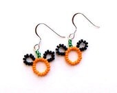 Pumpkin Mickey Beaded Earrings Disneyland Walt Disney World Resort Halloween Inspired