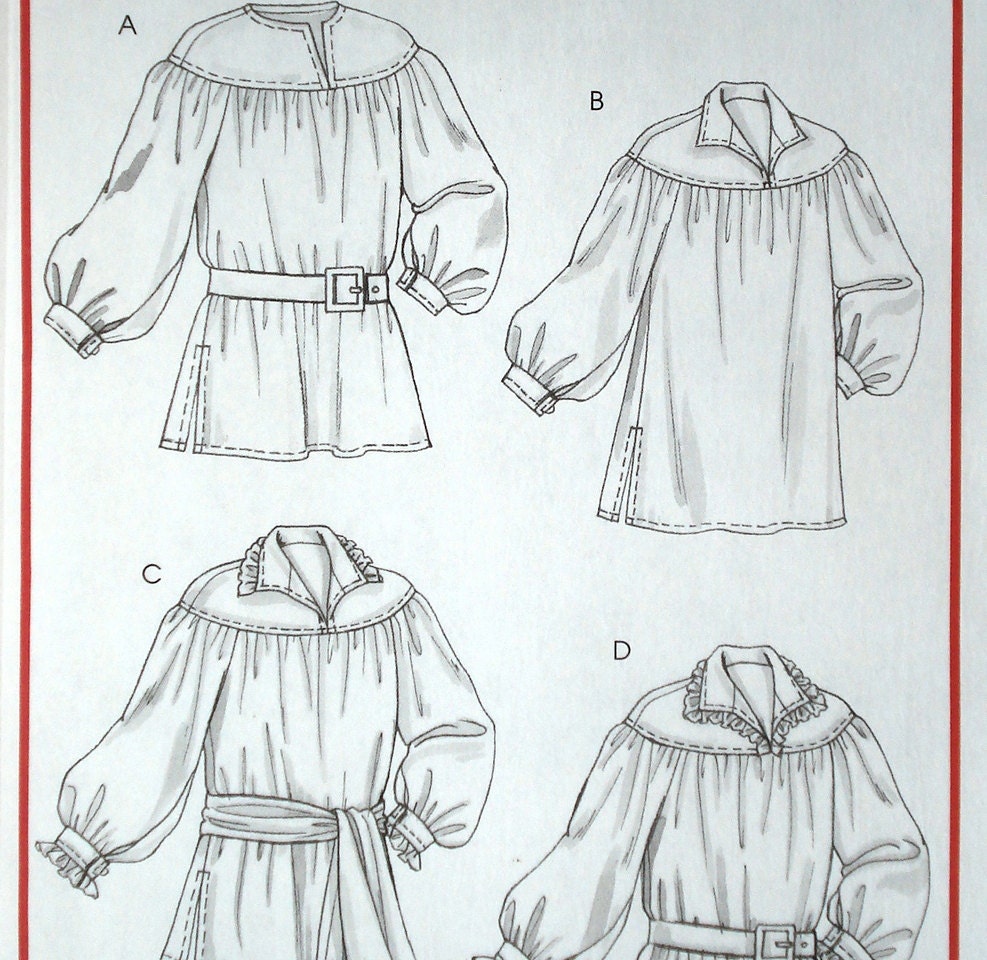Renaissance Poet's Blouse Pattern McCall's M4862 Size S M L