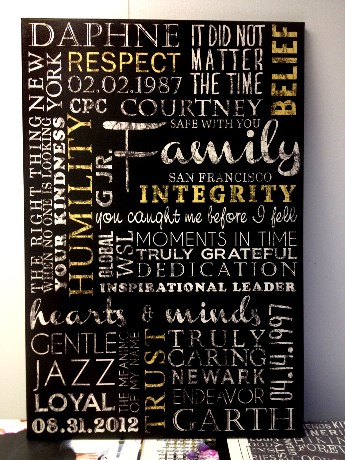 Typography "ELITE" Series Word Art Personalized Executive Gifts Retirement Custom 18X24