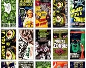 ZoMBiES - Digital Printable Collage Sheet - Cult Classic Horror Films, B-Movie Posters, Halloween, 1" x 2" Domino Tiles, Instant Download