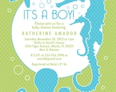 Sea and Ocean Theme Baby Shower Invitation Custom - Boy - Digital File - Printable - Item 111