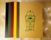 Gocco Printed Heart Robot Notebook