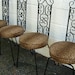 4 Leopard Cushion Iron Tall Back Chairs Chic Retro Decor Vintage 60's Free Shipping