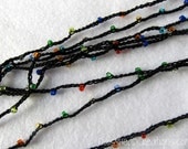 Beaded Crochet Bracelet or Necklace- Heavily Beaded- Crochet Jewelry lariat style wrap necklace bracelet- YOU CHOOSE color