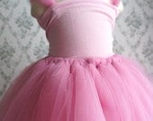 Flower girl dress Pink tutu dress, flower top, baby tutu dress, toddler tutu dress
