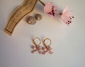 Pale Pink Bow Earrings - 'Rodeo Beau'