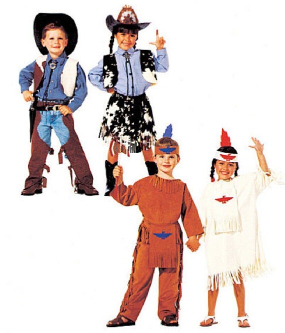 Items similar to COWBOY & INDIAN Costume Sewing Pattern Halloween