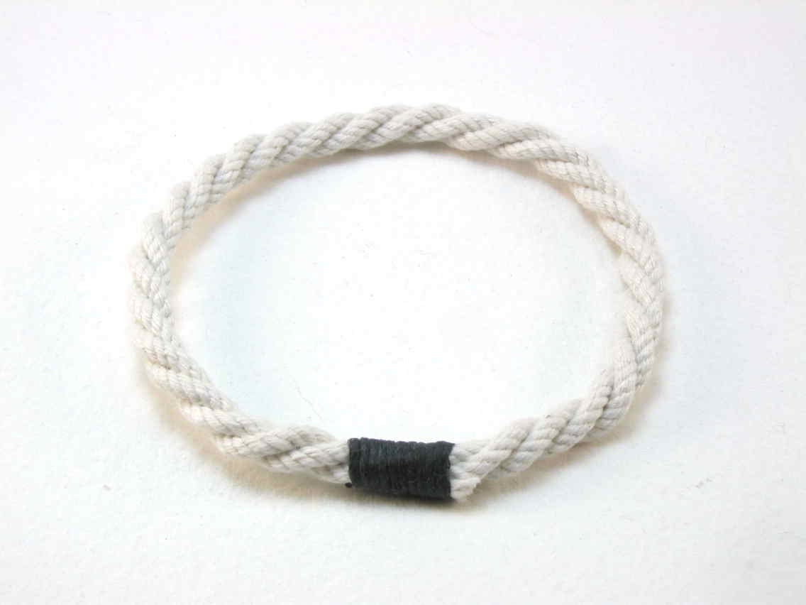 white cotton grommet rope bracelets with black whipping 1812