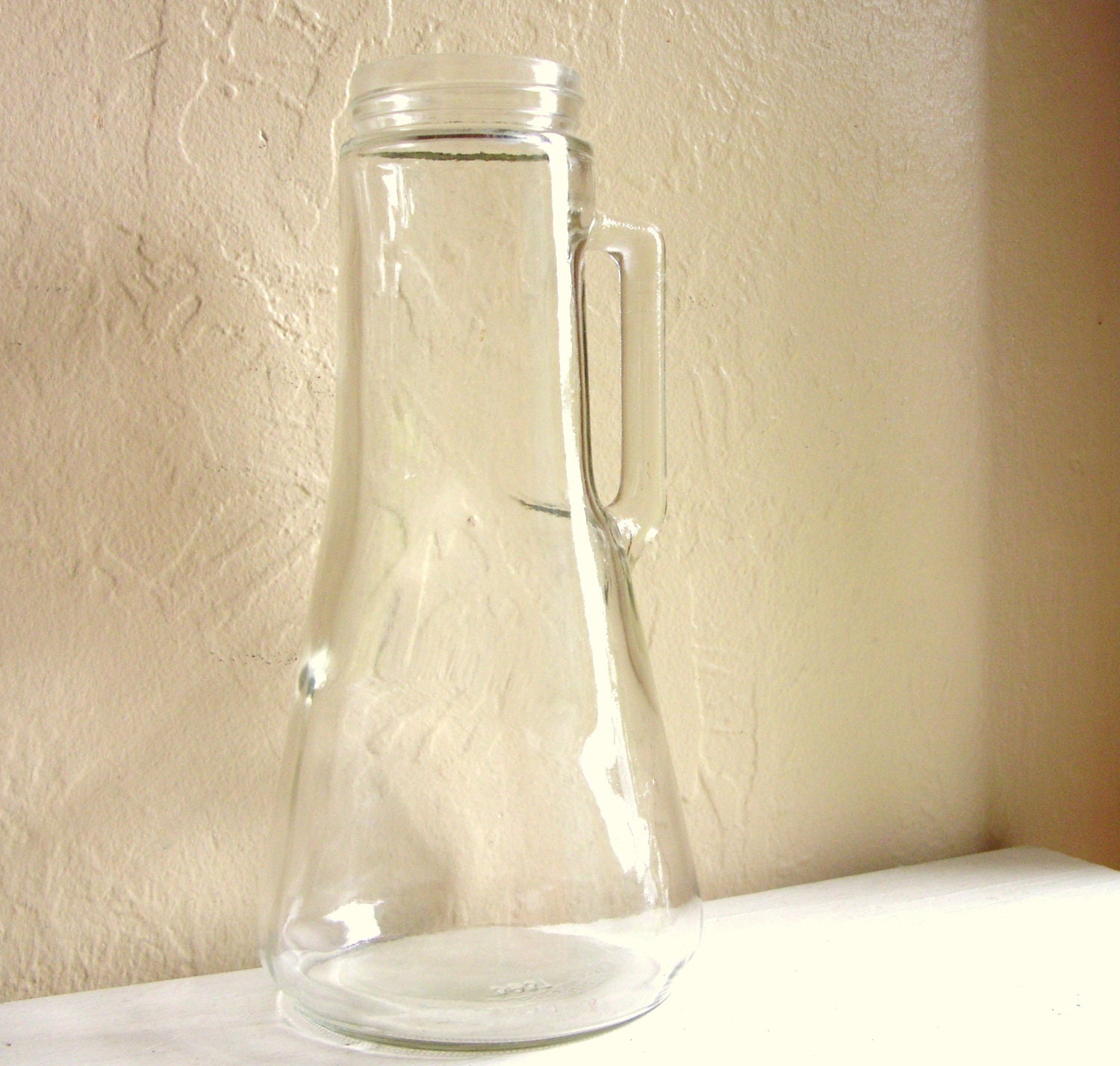 large clear glass jug vase