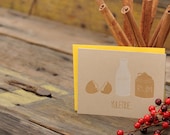 Letterpress Christmas Cards - Holiday Eggnog Yuletide Kraft