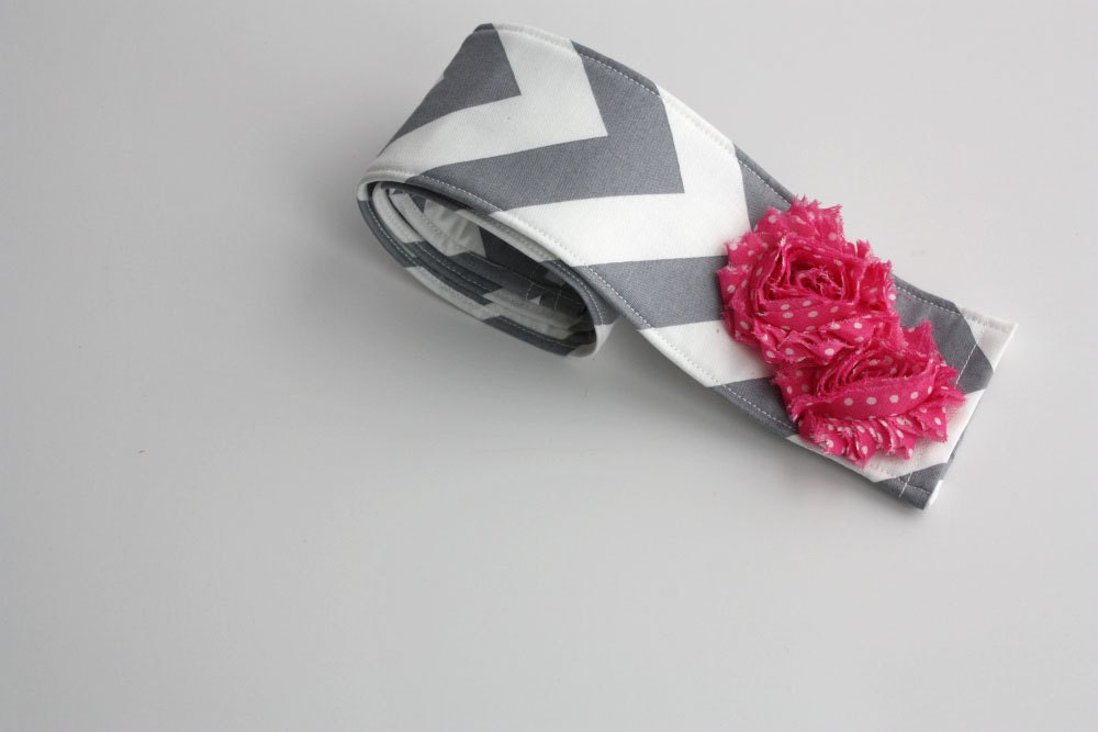 Camera Strap Cover- lens cap pocket and padding included- Shabby Chic Grey Chevron Floral