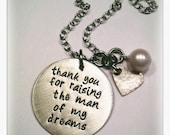 JBK Custom hand stamped Man of my dreams necklace