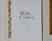 ROBERTA Wedding Invitation Letterpress SAMPLE