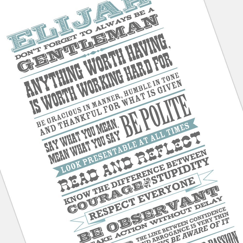 Printable Little Gentleman Poster (PDF)