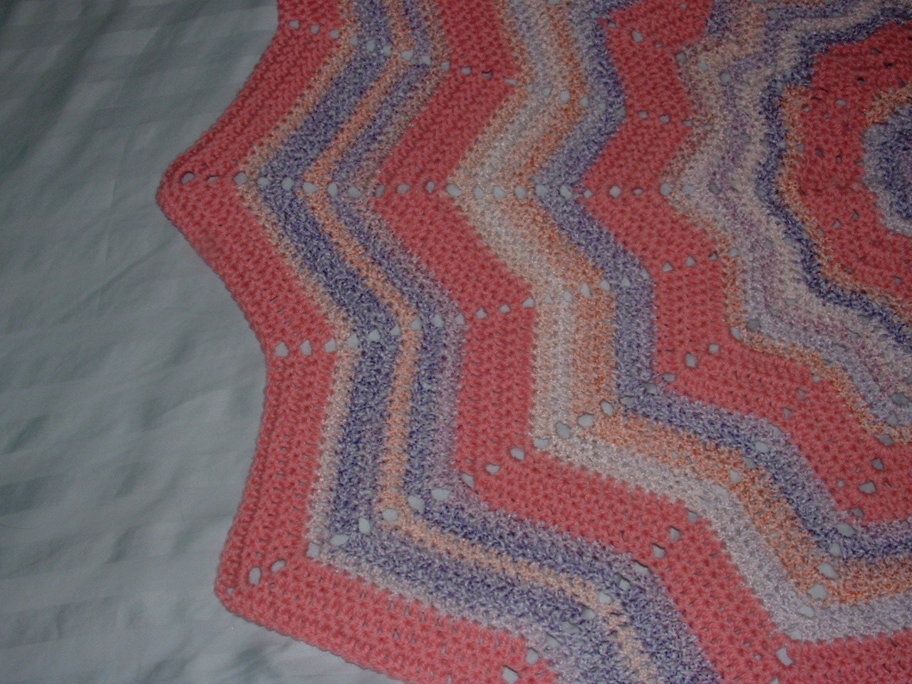 Star Ripple Crochet Afghan Blanket Throw Lapgan, 41" accross