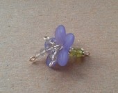 lucite flower pendant // smokey quartz peridot // unique