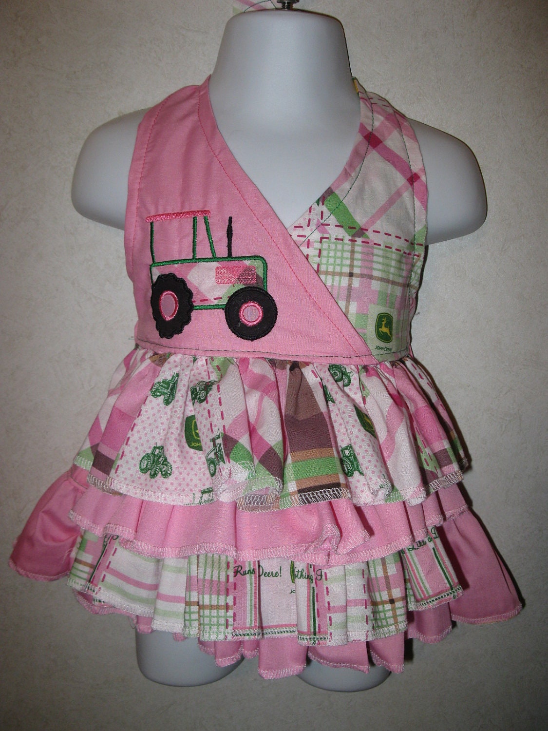 John Deere Pink Ruffle Halter Top 2T-6