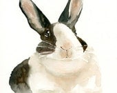 custom of your BUNNY by DIMDI Original watercolour painting 10X8inch