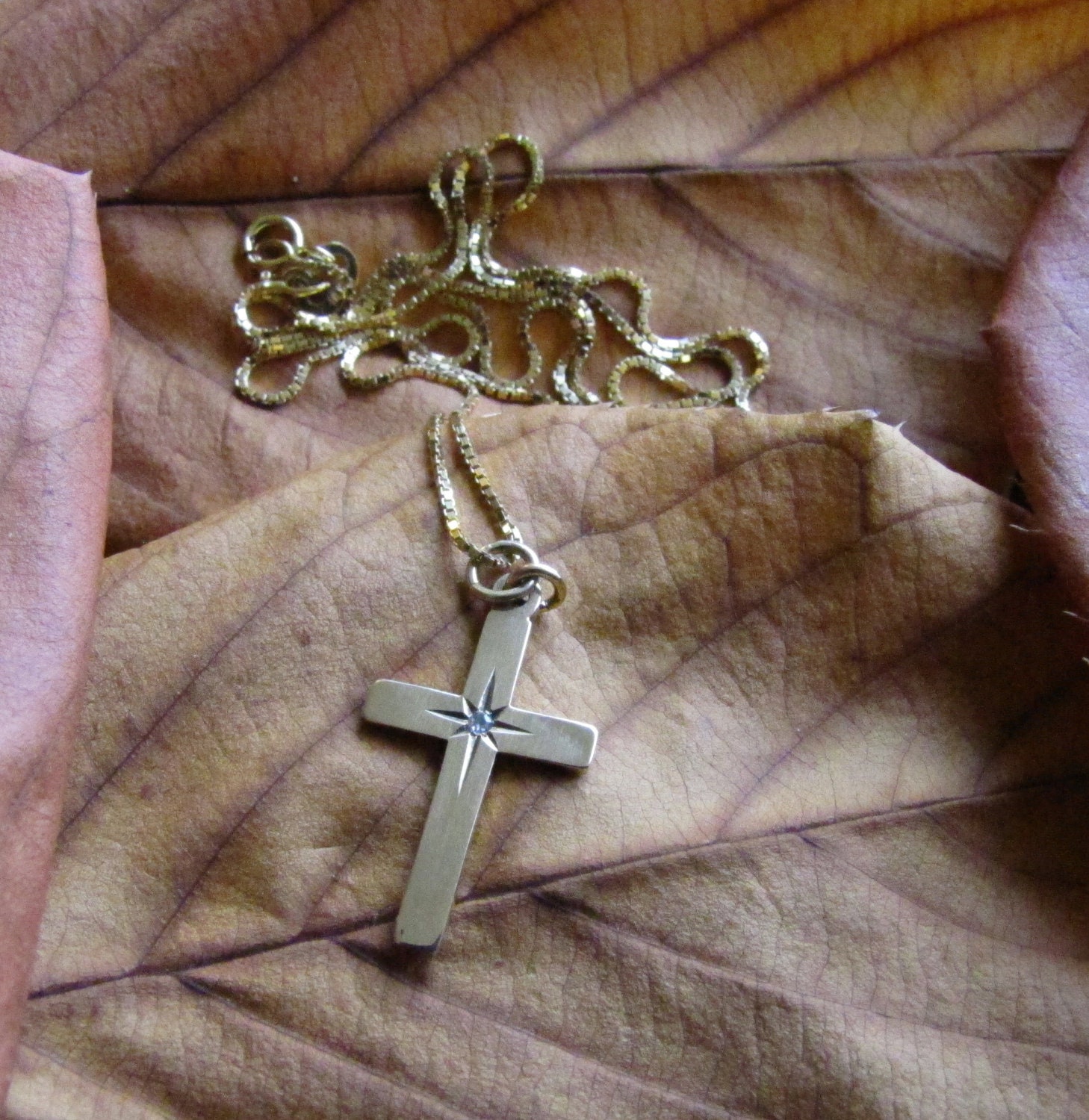 14K Yellow Gold Crucifix Necklace