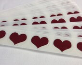 100 Red 1 inch Heart scratch off labels Plain stickers for games and promotions