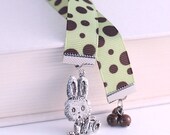 Unique Bookmark - Bunny Poop Ribbon Bookmark, Lime, Brown