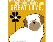 Lhasa Apso Dog Art Print Wall Decor Mother Theresa Quote 5 x 7 Matted to 8 x 10