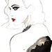 Print from original watercolor pen and charcoal fashion illustration by Jessica Durrant, titled The Vamp