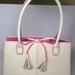 Vintage Purse Pink an Cream Patent Leather By Liz Claiborne Faux Alligator Shoulder Bag Bow N Tassels Perfect Condition  Modern Statement