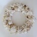 SEASHELL WREATH with natural, white and ivory shells and starfish