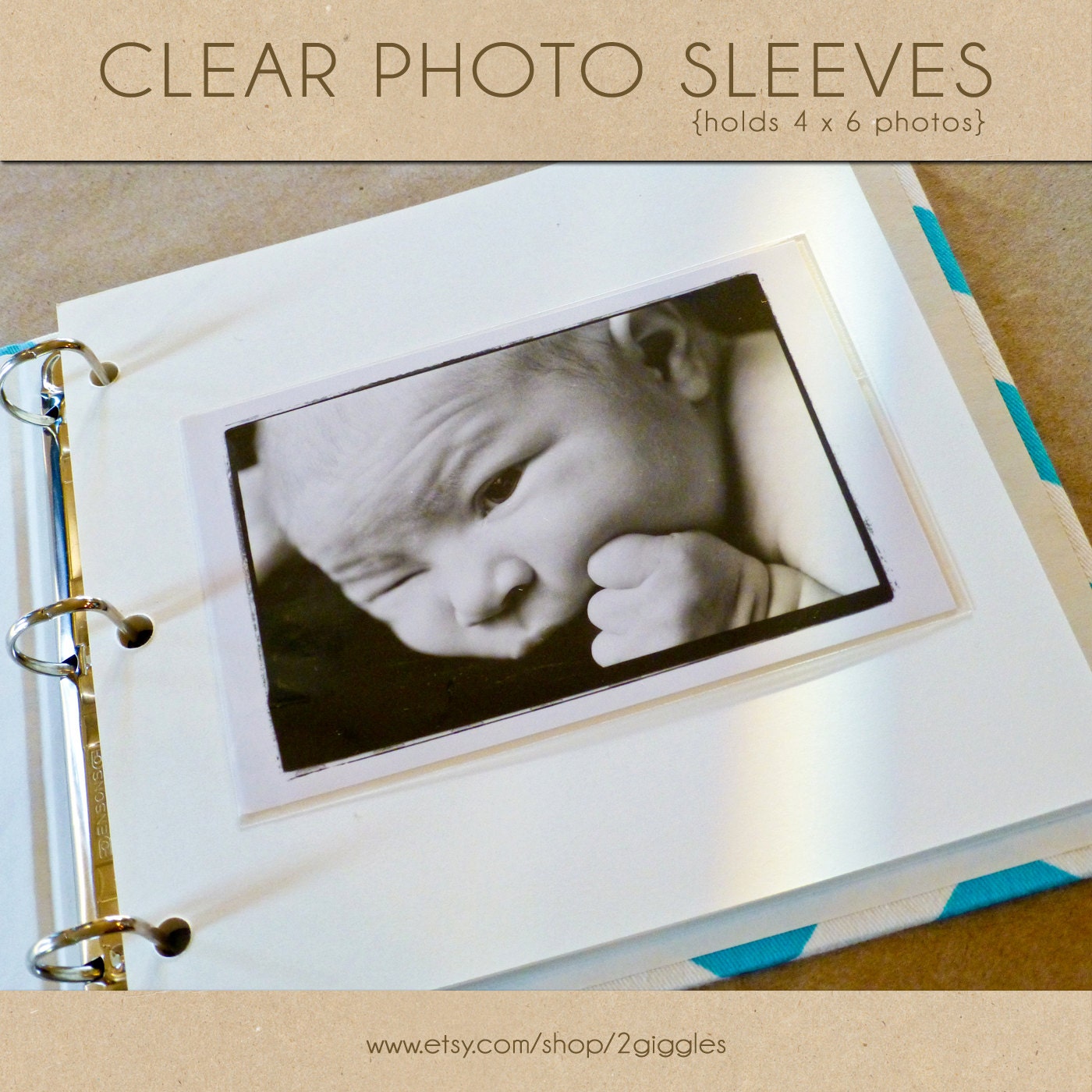 Clear Photo Sleeves - Include in your Two Giggles Baby Album