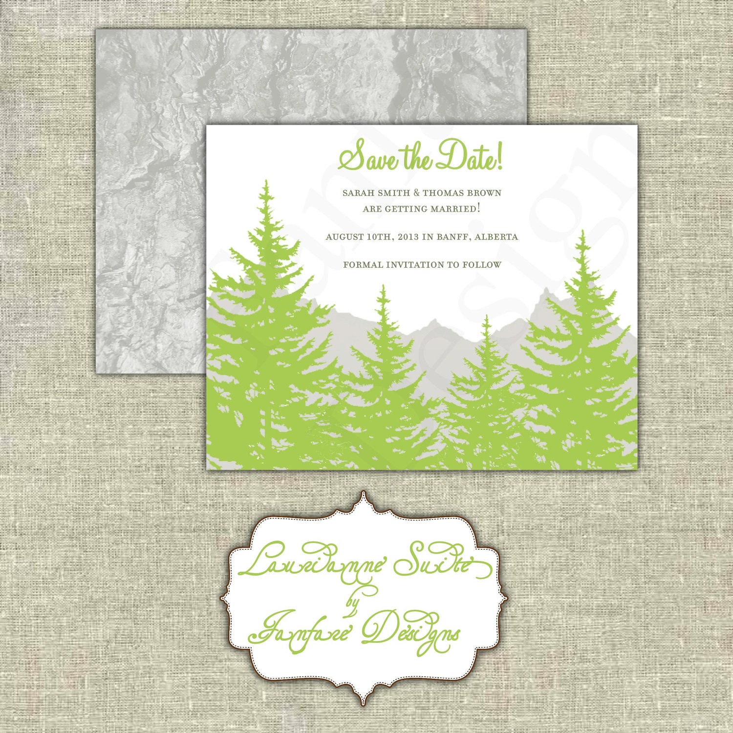 SALE 10% OFF - DIY Printable Laurianne Wedding Save the Date in Download Digital Files