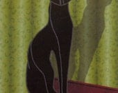 ACEO Vintage Cat 2 digital art print black deco statue green limited edition nitelvr