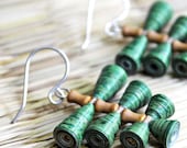 Leaf Earrings - One year anniversary gift - Paper jewelry - Paper bead jewelry - Woodland jewelry - Green, Fern, Leaf, Woodland