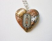 industrial steampunk heart necklace