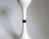 Vintage 1970's Space Age 21" White Plastic Metal Free Standing Ashtray ITALY Mod Italian Decor