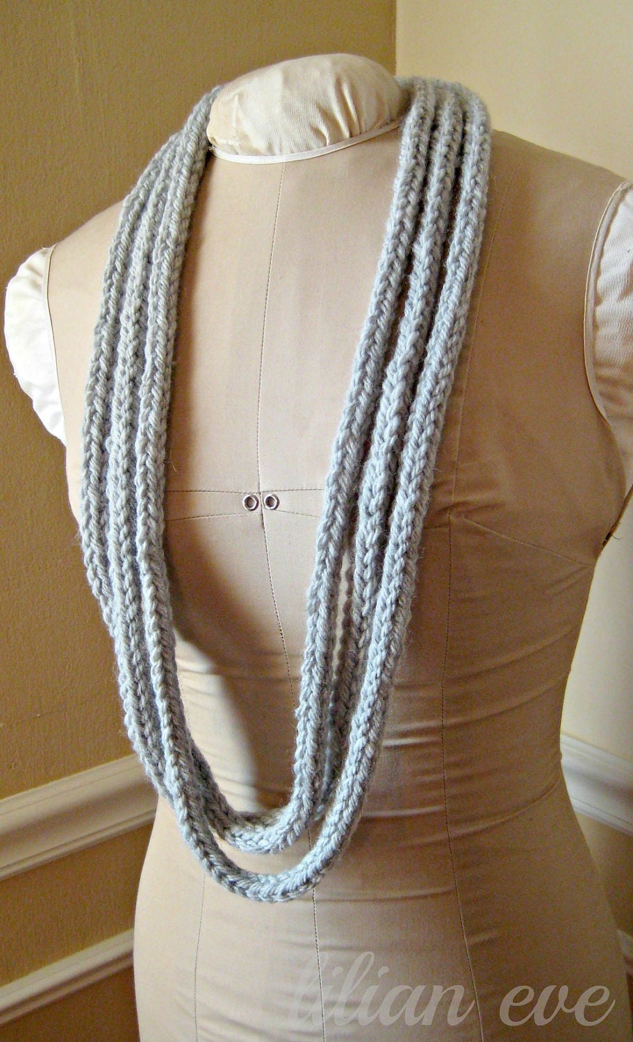 granny, chic multiple strand knitted necklace