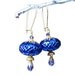 Violet Earrings, Bead Dangle Earrings, Vintage Style, Midnight Blue