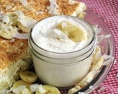 Organic Coconut Banana Creme Pie Lotion -- Generous 8 oz. Jar- A Creamy, buttery, Coconut Delight topped with tropical Banana