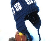 TARDIS Doctor Who Hat Fandom T.A.R.D.I.S. with Laplander Ear Flaps