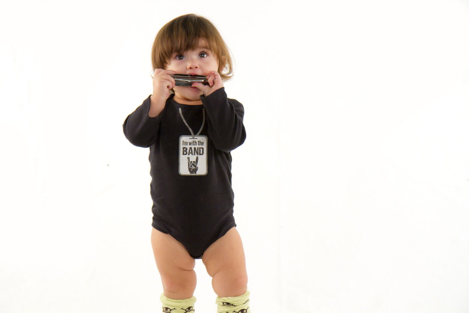 I'm with the BAND  backstage pass baby onesie