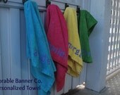 Personalized Name Towel - Cute Applique - For kids, teens, college, bridal party and high school graduation, nap mat. Great gift.