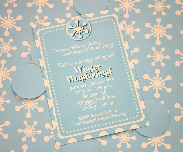 WINTER WONDERLAND Invitation - Personalized DIY Printable Snowflake Invite Il_170x135