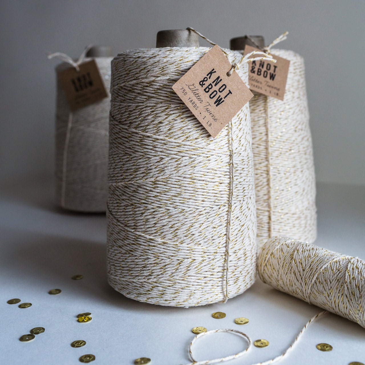 Jumbo Gold Glitter Twine - Metallic Cotton