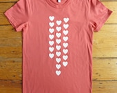 Raining Hearts on Coral Pink -- Women's Organic TShirt